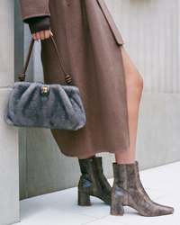 Bayra Booties Snake Tan Embossed Leather