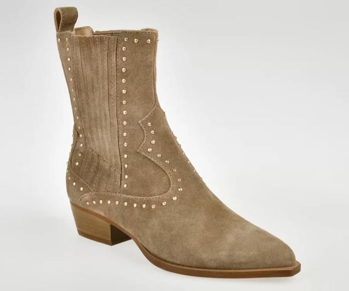 Thomas Stud Bootie | Taupe Suede