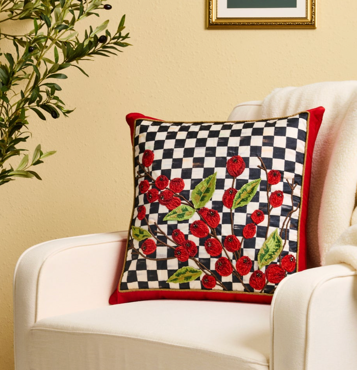 Courtly Check Holly Throw Pillow