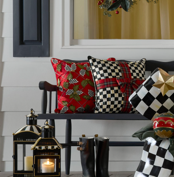 Holly Lattice Throw Pillow