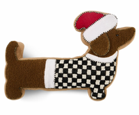 Holiday Dachshund Shape Throw Pillow