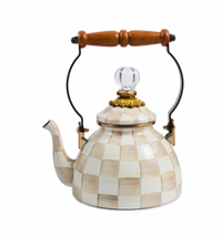 Mocha Check 1 Quart Tea Kettle
