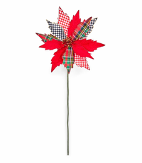 Timeless Tartan Poinsettia Stem