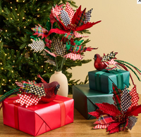 Timeless Tartan Poinsettia Stem