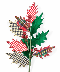 Timeless Tartan Holly Spray