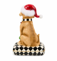 Holiday Lab Dog on Pillow Figurine