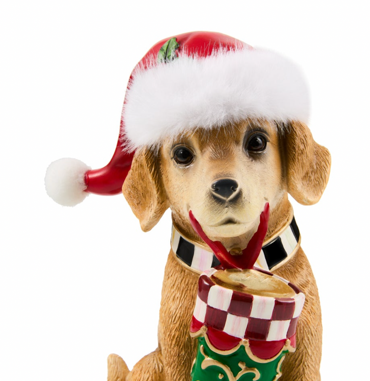 Holiday Lab Dog on Pillow Figurine