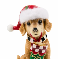 Holiday Lab Dog on Pillow Figurine