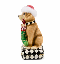 Holiday Lab Dog on Pillow Figurine