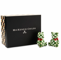 Emerald Check Holiday Bear Salt & Pepper Set