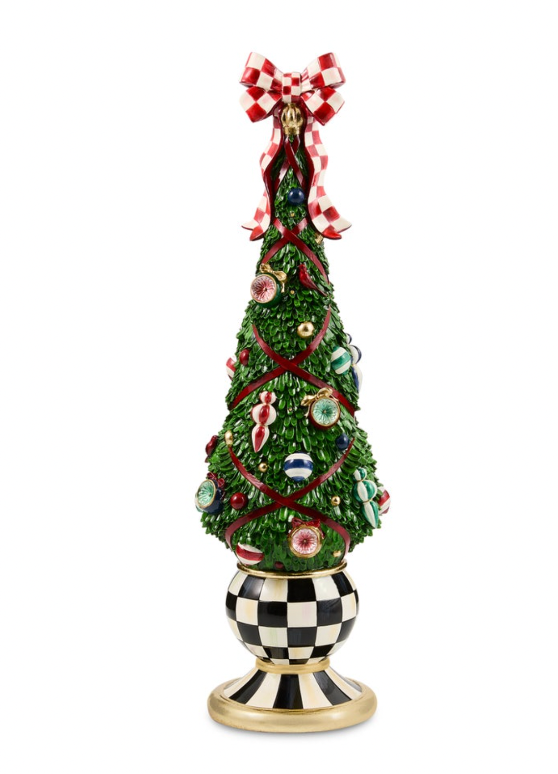 Timeless Tartan Illuminated Topiary Tree