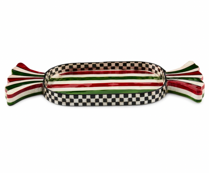 Red & Green Capiz Candy Tray