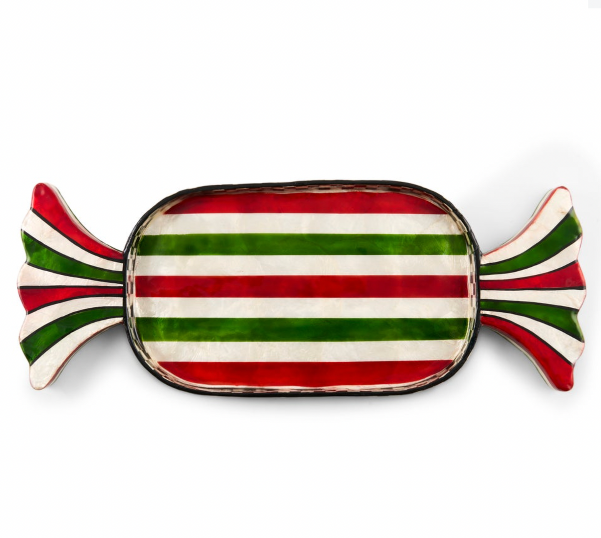 Red & Green Capiz Candy Tray