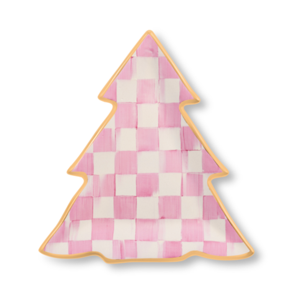 Bubblegum Pink Check Tree Dish