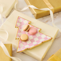 Bubblegum Pink Check Tree Dish