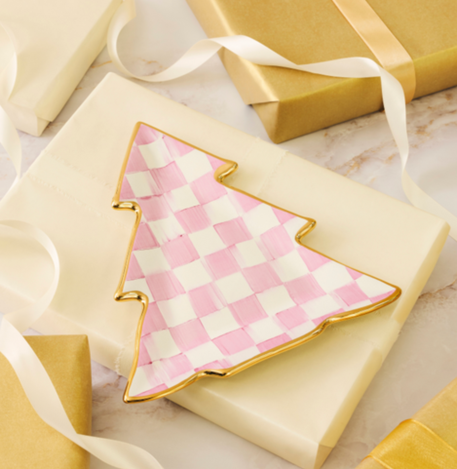 Bubblegum Pink Check Tree Dish