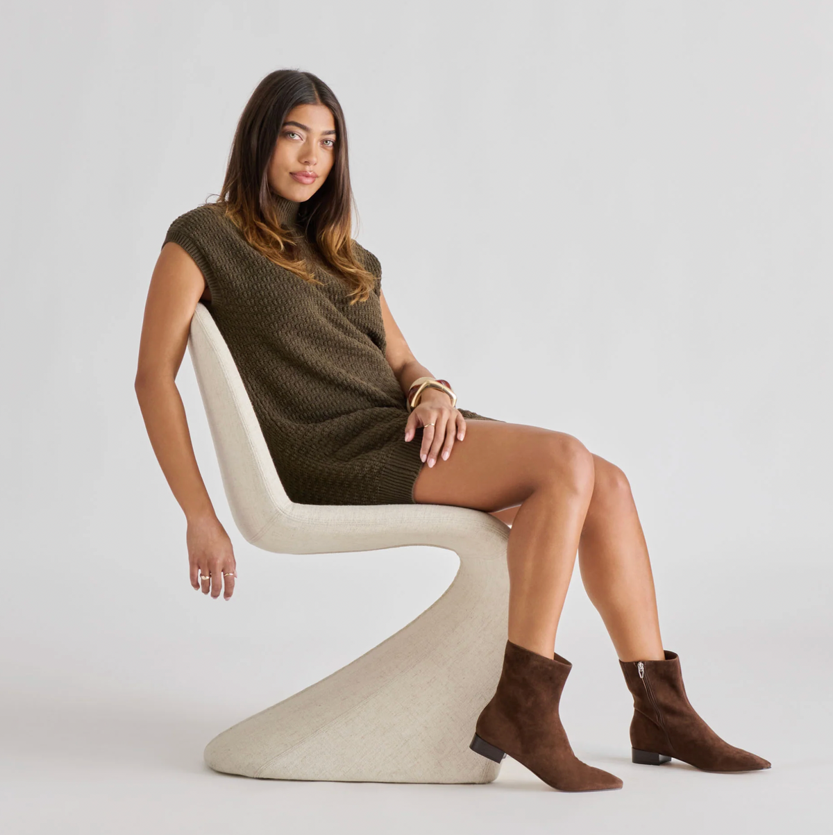 Tarine Booties Dk Brown Nubuck