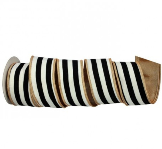 5Y COTTON W/LAME STRIPE RIBBON