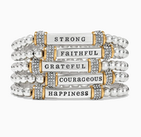 Meridian Grateful Two Tone Stretch Bracelet