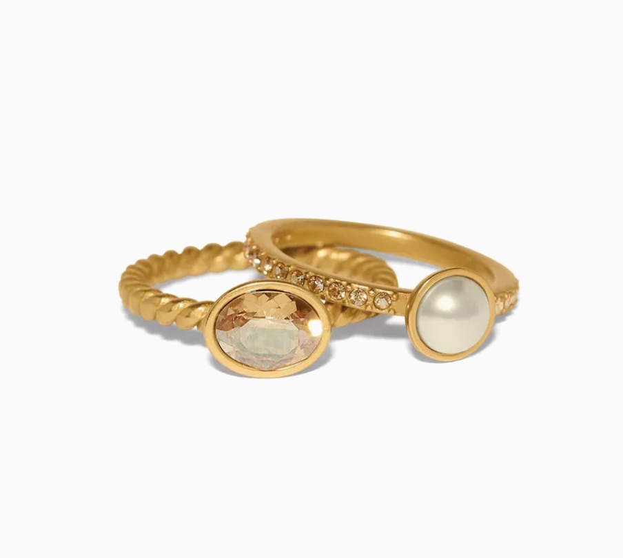 Trust Your Journey Double Pearl Rings
