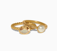 Trust Your Journey Double Pearl Rings