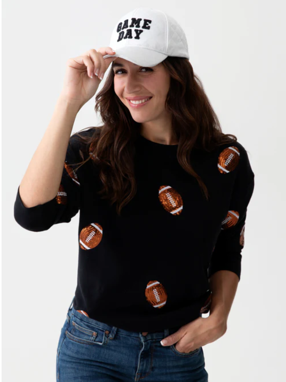 Sequin Football Sweatshirt