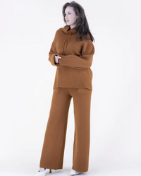 Warm Tone Wide Leg Knit Pants