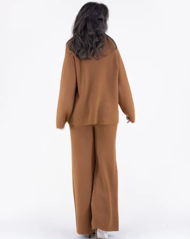 Warm Tone Wide Leg Knit Pants