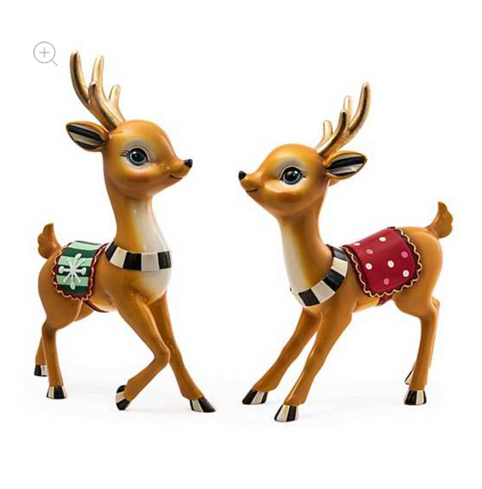 Granny Kitsch Tabletop Deer - Set of 2