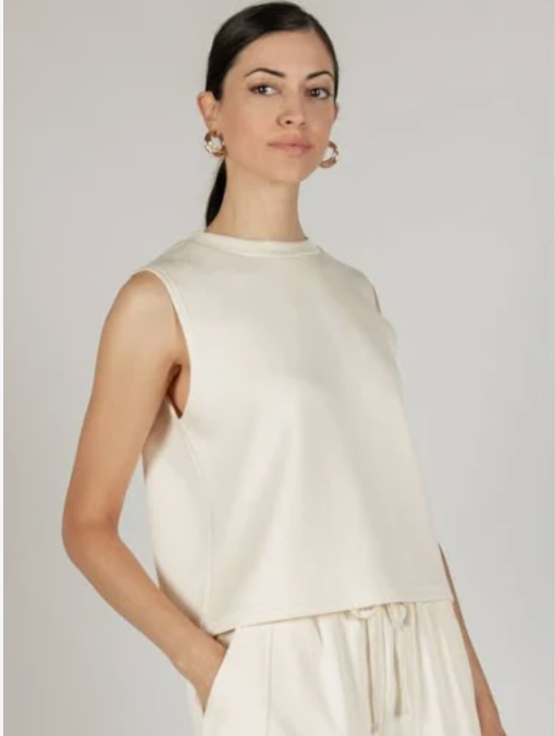 P. CILL Butter Modal Round Neck Sleeveless Top