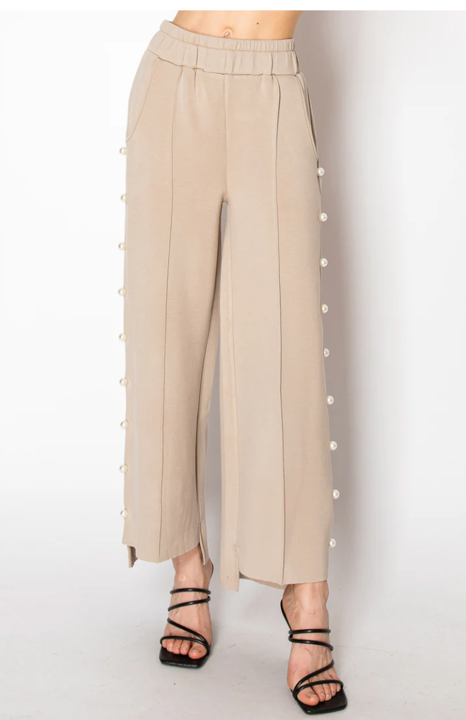 Farrah French Scuba Pearl Long Pant