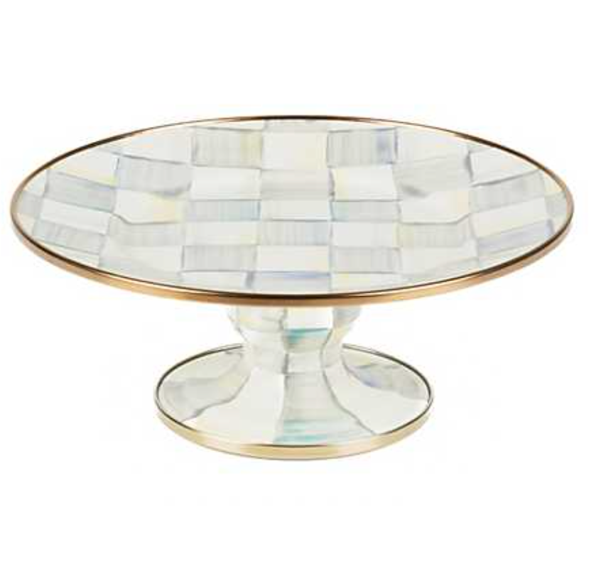 Sterling Check Mini Pedestal Platter