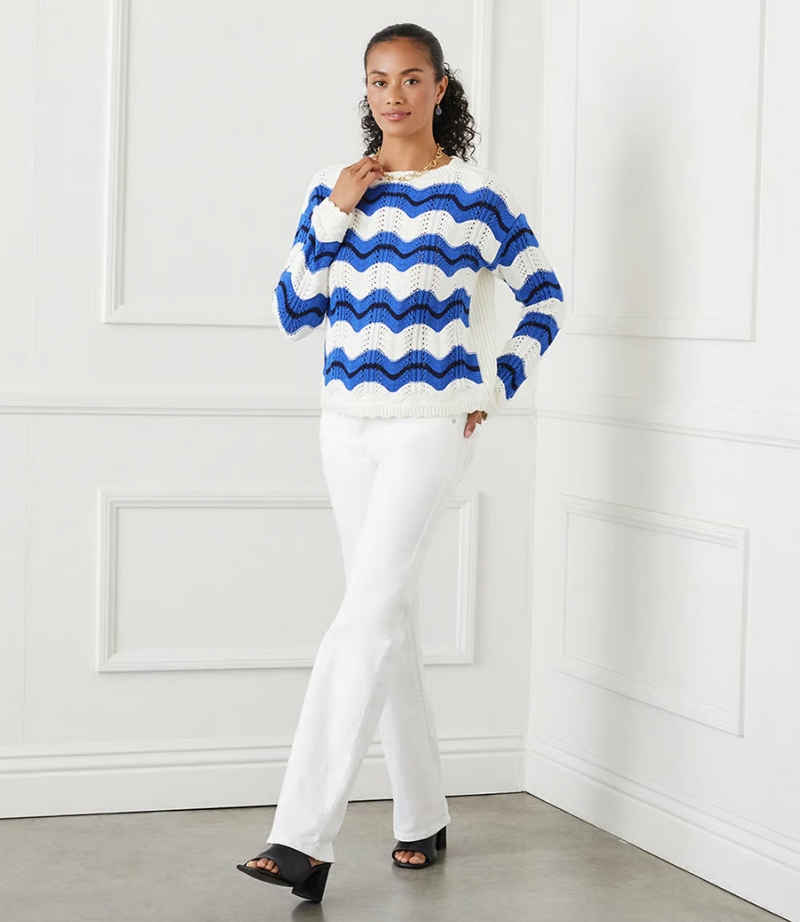 Pointelle Zigzag Sweater