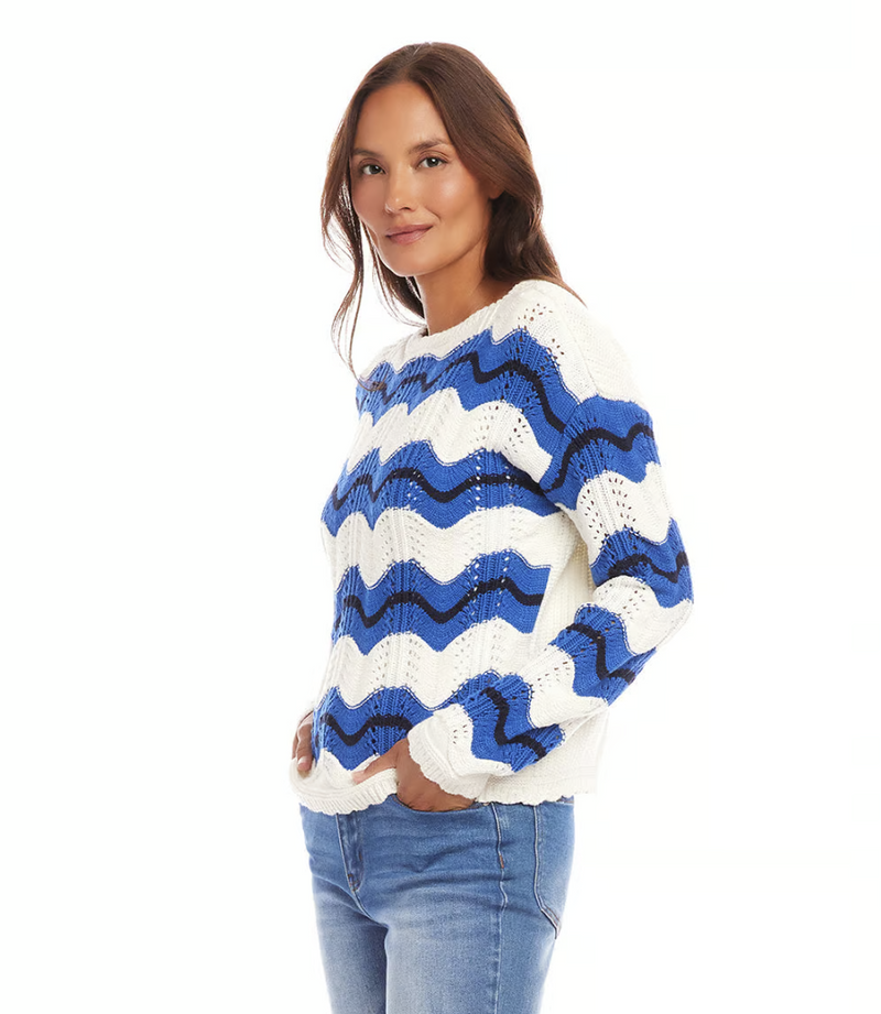 Pointelle Zigzag Sweater