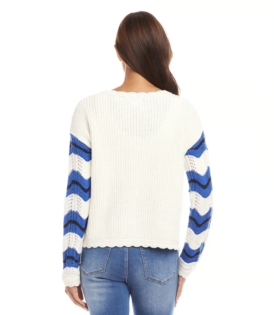 Pointelle Zigzag Sweater