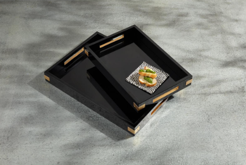 Black Lacquer Tray Set