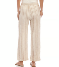 Metallic Stripe Drawstring Ankle Pants