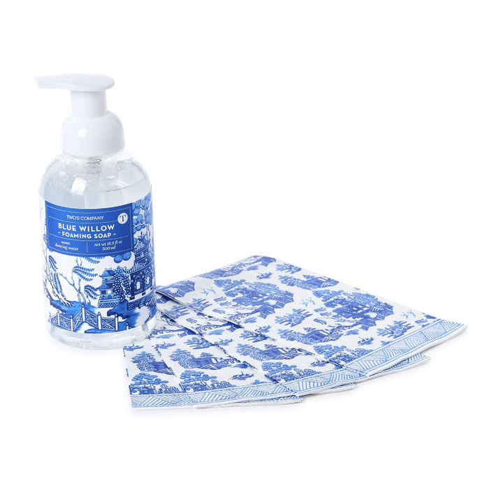 Blue Willow Crisp Linen Scented Foaming Soap w/20Pc Guest