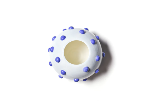 Iris Blue Large Round Vase W/Decorative Knobs