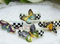 Butterfly Toile Napkin Rings, Set of 4
