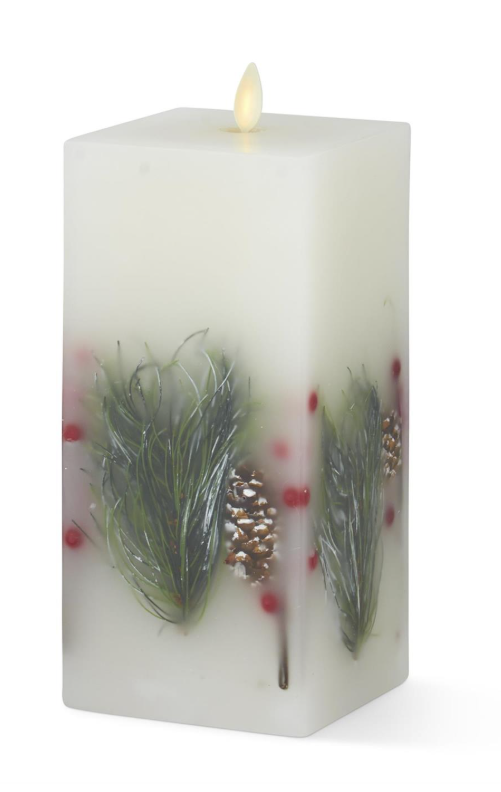 3.5 x 8.5 Inch White Wax Berry & Pine Indoor Pillar  Candle