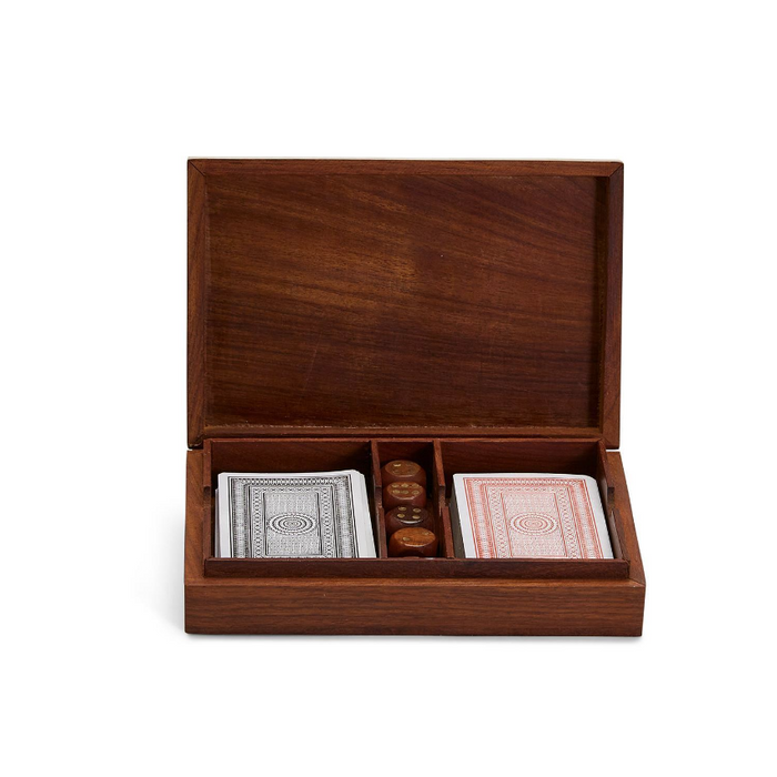 Wood Crafted Playing Card/Dice Game Set