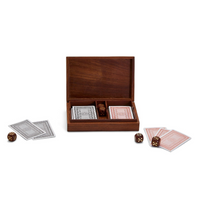 Wood Crafted Playing Card/Dice Game Set