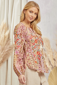 Long Sleeve Print Tunic Top