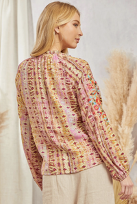 Long Sleeve Print Tunic Top