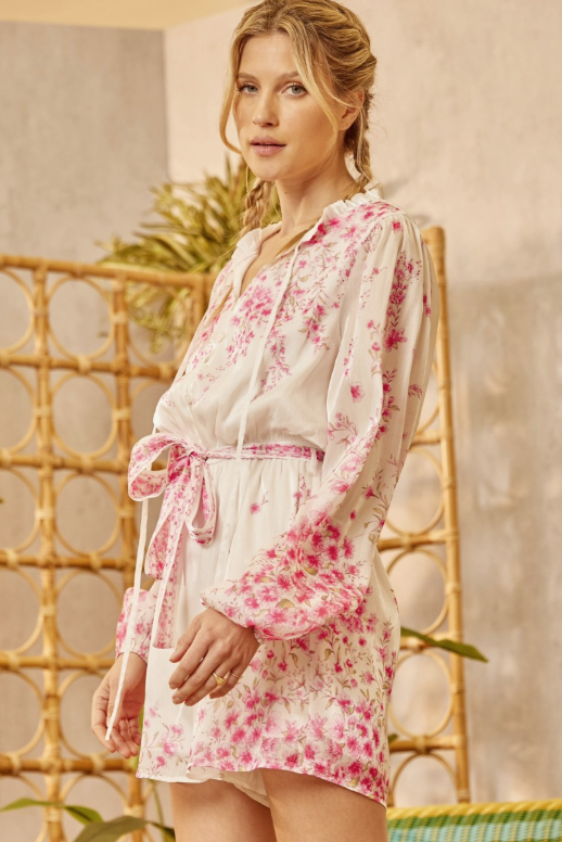 Elegant Satin Like Print Romper