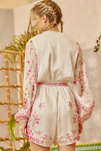 Elegant Satin Like Print Romper