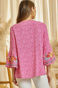 Relaxed Fit With Flowy Bodice Tunic Top