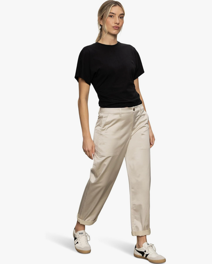 Sateen Tapered Pant Mother Of Pearl