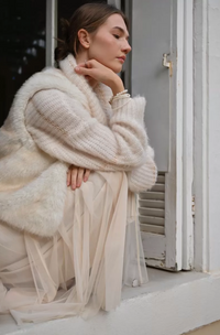 Long Pleated Tulle Skirt